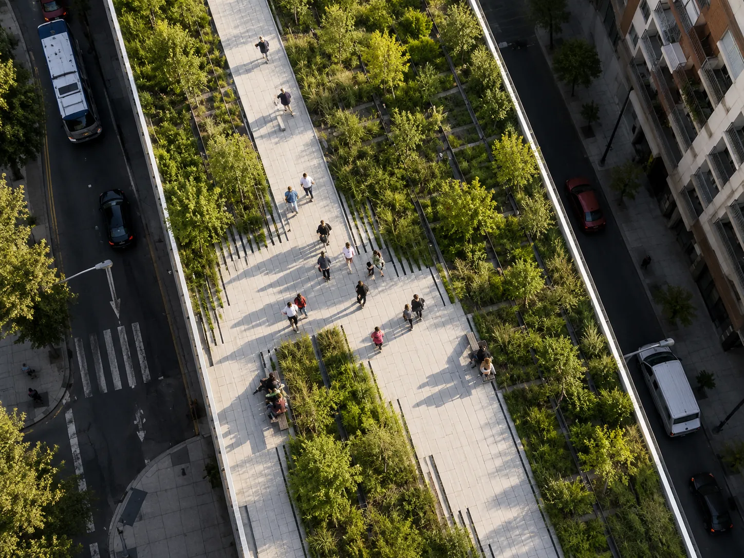 Vista urbana con planificación de ciudad